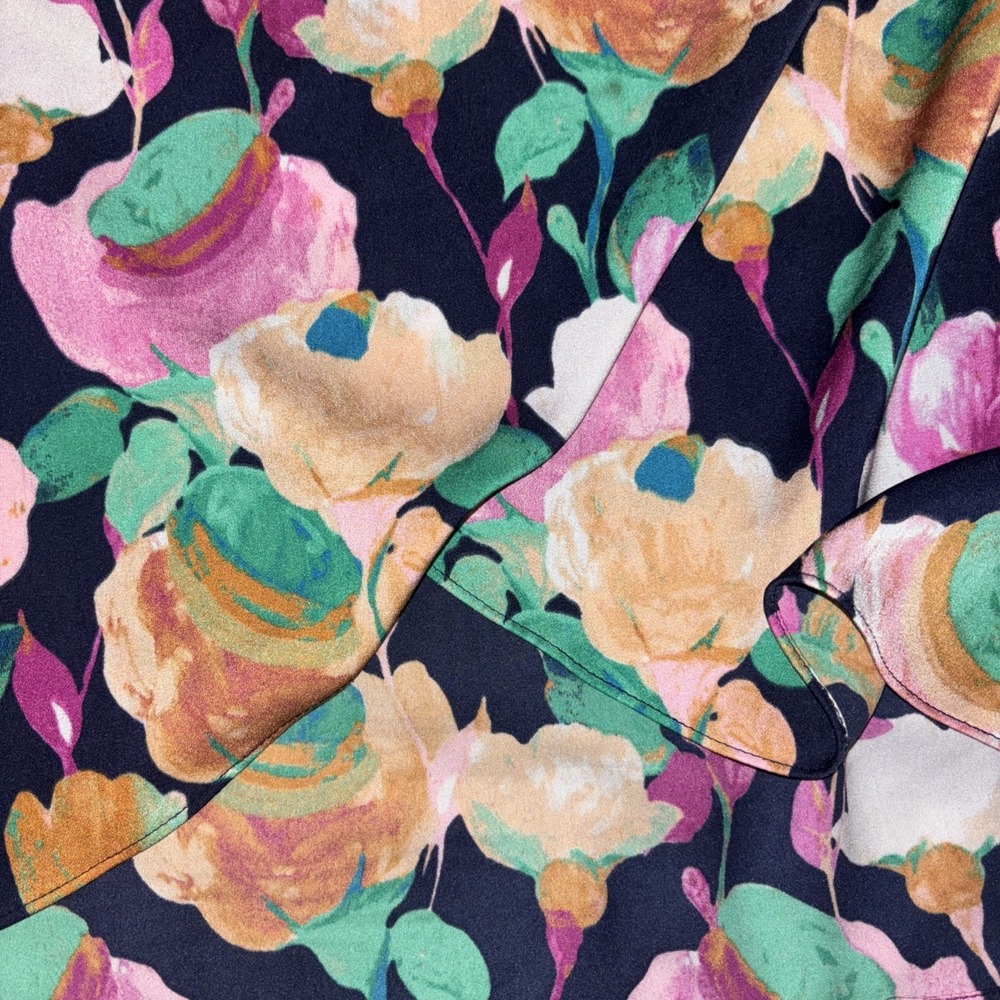 J Crew Womens Size 4 Black Floral Tank Top / Blouse - Picture 3 of 3